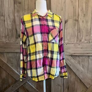 American Eagle Vintage Boyfriend Plaid Flannel Shirt